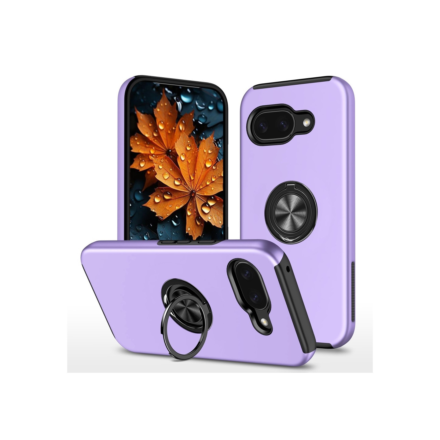 Til Google Pixel 9A Fingerring Kickstand Hybrid Taske