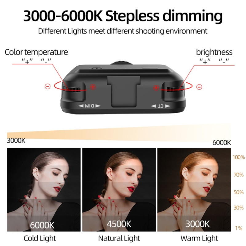 LED Light 3000-6000K Dimmable Light Lamp Live Broadcast Photography Lighting