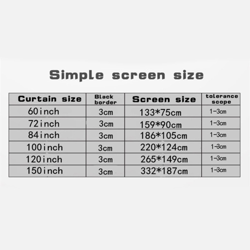 16:9 Projector Screen 72 Inch For Projector Screen 159 x 90 cm projection screen