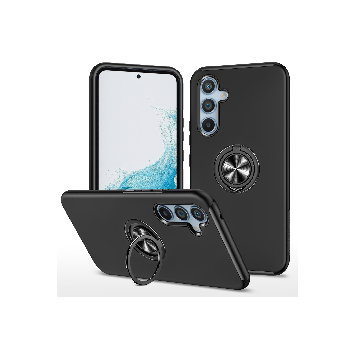 For Samsung Galaxy A36 5G Case PC+TPU Phone Cover with Rotatable Ring Holder