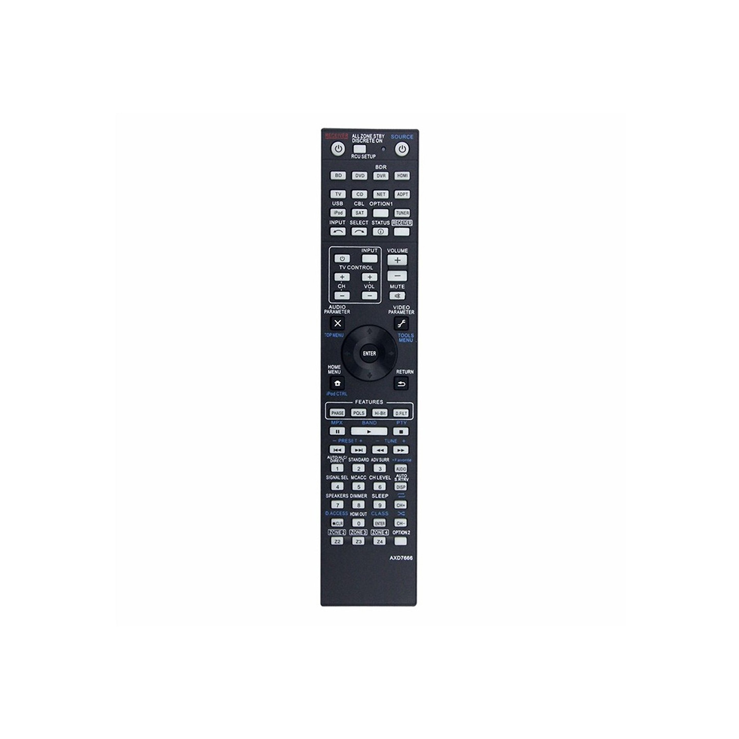 Remote Control Replacement for AXD7666 For Pioneer AV Receiver Stereo System