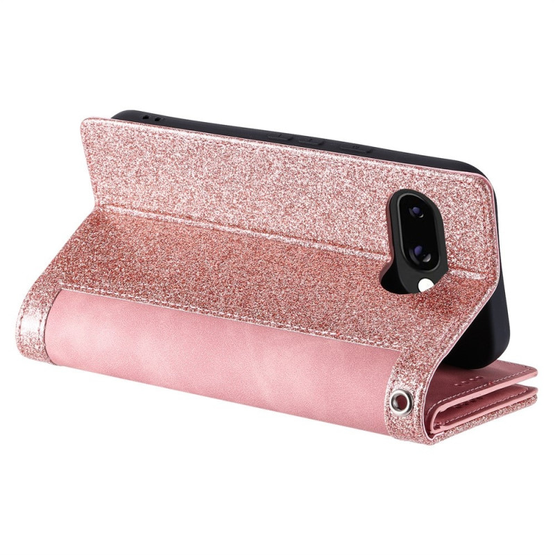 Til Google Pixel 9A Etui med Lynlåslomme og 9 Kortlommer – RoseGold