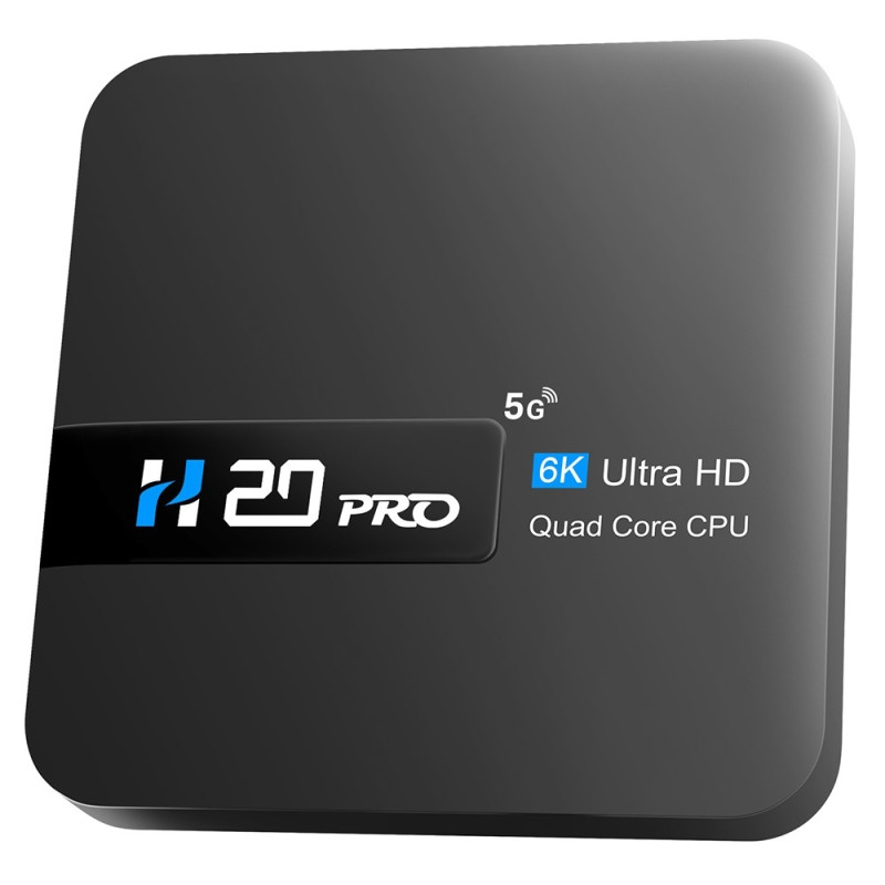 H20 Pro Smart TV Box Android 10.0 6K Ultra HD Media Player med fjernkontroll