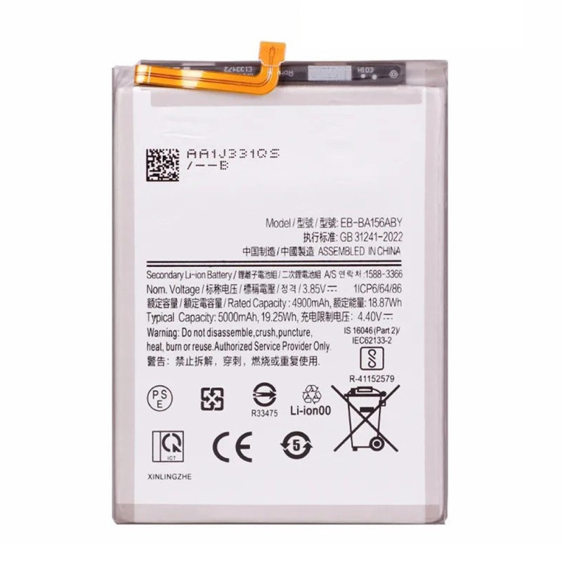 Battery for Samsung Galaxy A15 4G / A15 5G 3.85V 4900mAh Li-Polymer EB-BA156ABY