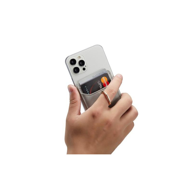 MUXMA Kortholder Ringstativ RFID Blokerende Selvklæbende Kreditkortslot - Grå