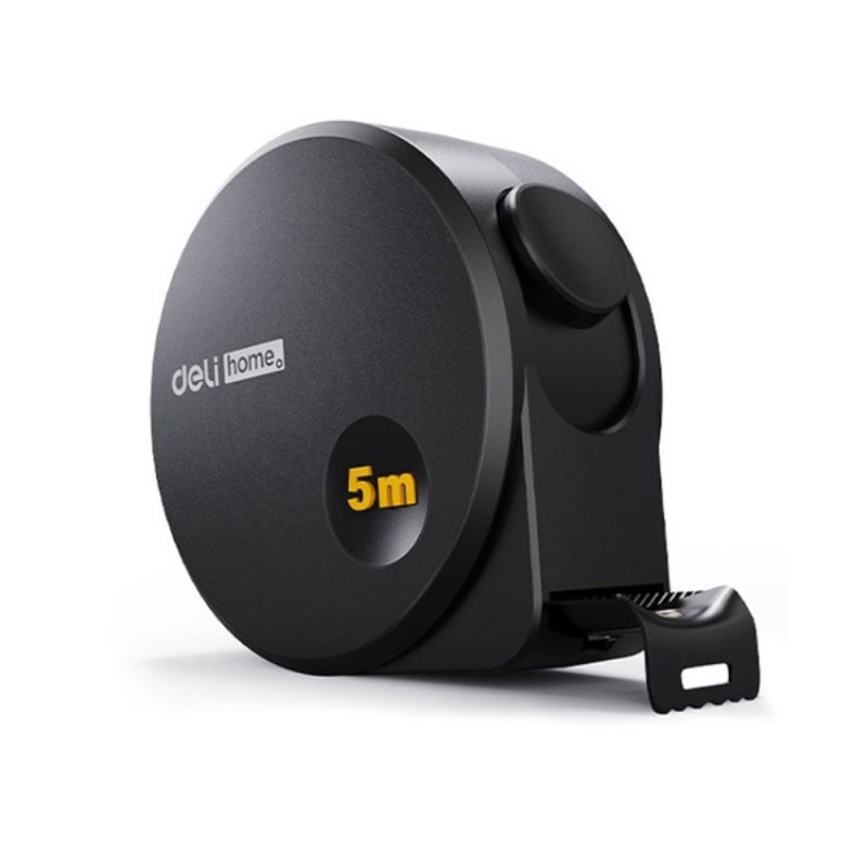 DELI self-locking tape measure high precision steel ruler - black / 5m