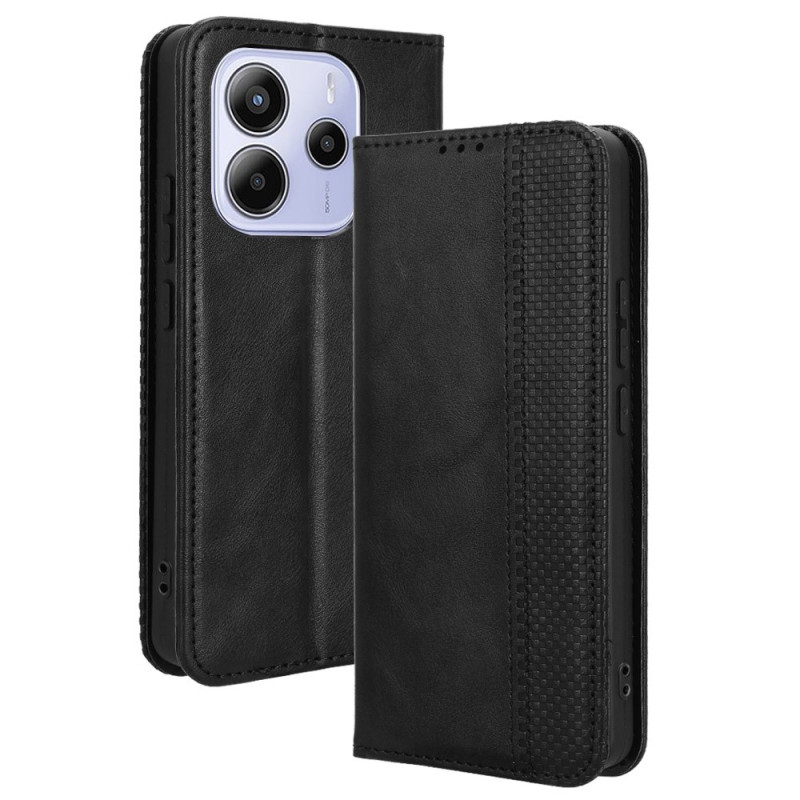 For Xiaomi Redmi Note 14 4G Case Wallet Stand Retro Phone Cover - Black