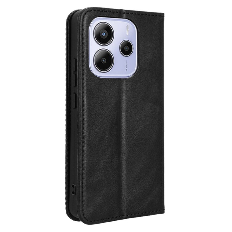 For Xiaomi Redmi Note 14 4G Case Wallet Stand Retro Phone Cover - Black