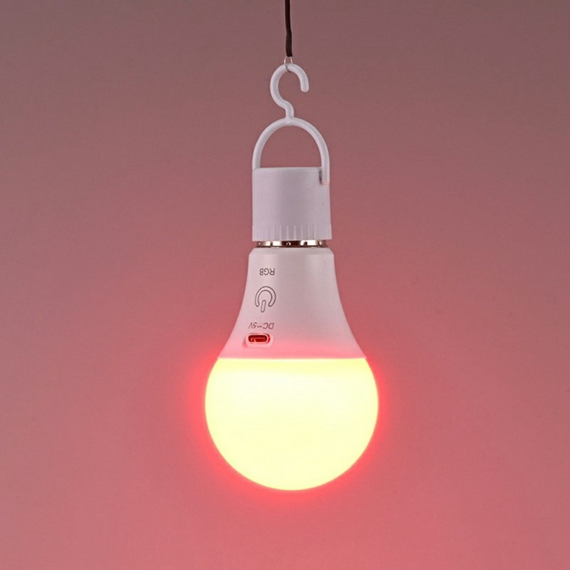 E27 RGB oppladbar lyspære Fjernkontroll Timer Dimbar 2700 - 6500K