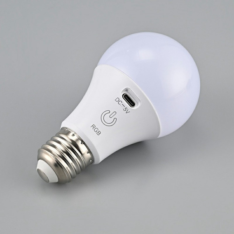 E27 RGB Uppladdningsbar Glödlampa Fjärrkontroll Timer Dimbar 2700 - 6500K