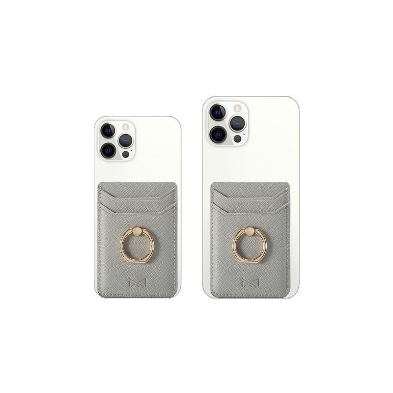 MUXMA Kortholder Ringstativ RFID Blokkerende Kredittkort - Grå