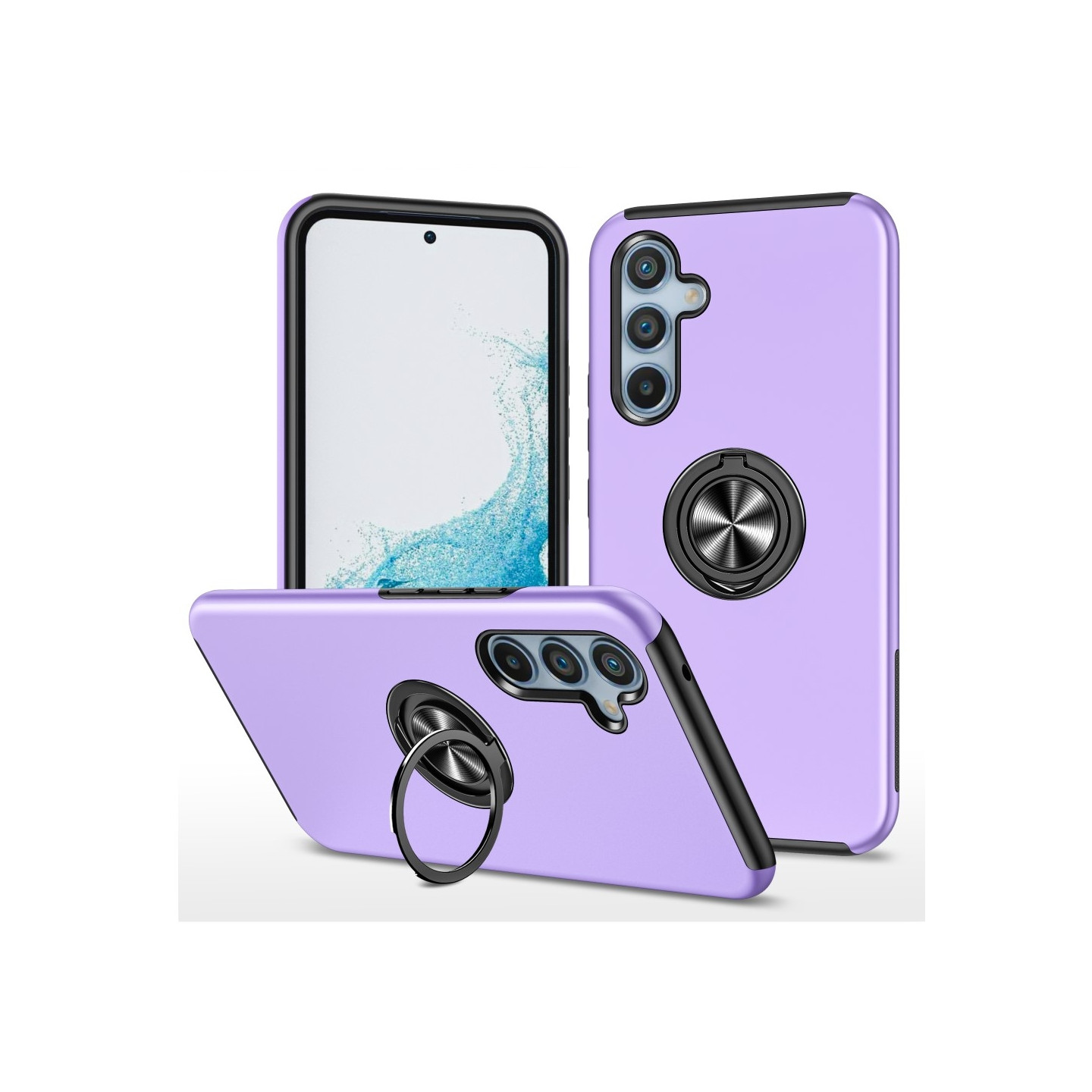 Til Samsung Galaxy A56 5G Hybrid Deksel med Roterbar Ringholder