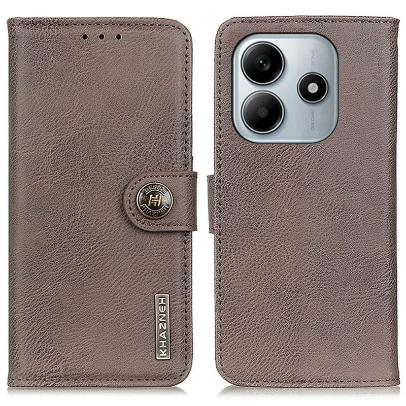 KHAZNEH Til Xiaomi Redmi Note 14 4G Mobiltelefonveske Kowhide Texture Wallet Case