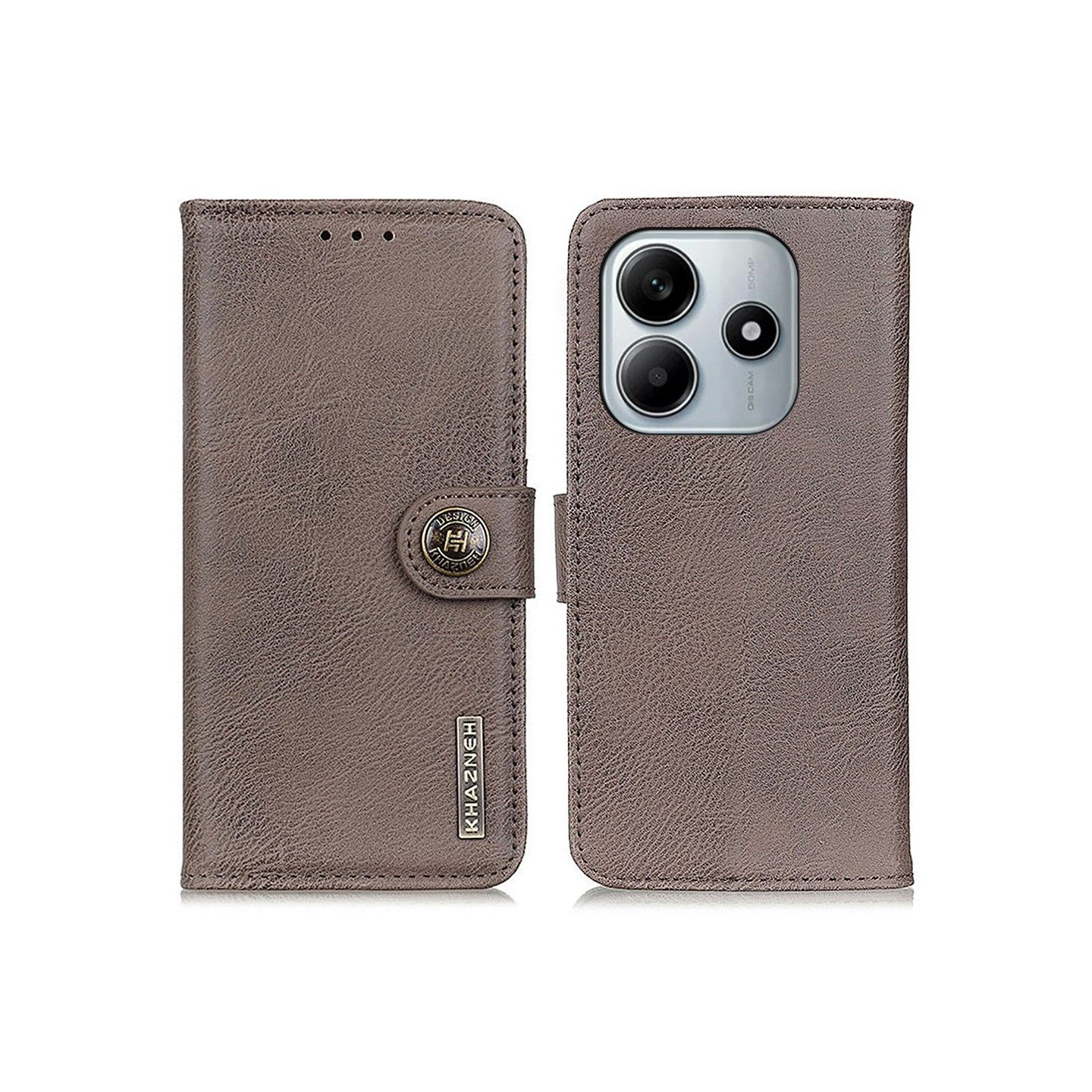 KHAZNEH Til Xiaomi Redmi Note 14 4G Mobiltelefonveske Kowhide Texture Wallet Case