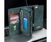 CASEME iPhone 6s 6 Plus Retro Split läder plånboksfodral Blå