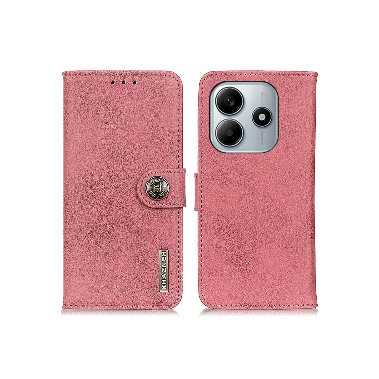 KHAZNEH Til Xiaomi Redmi Note 14 4G Mobiltelefonveske Kowhide Texture Wallet Case