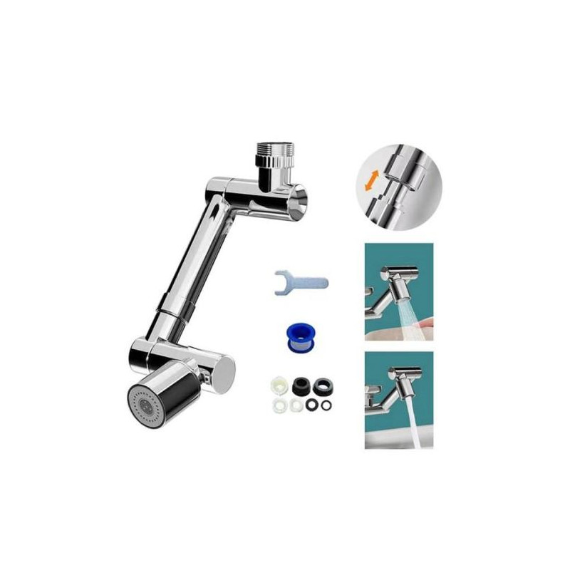 Faucet Extender 1440 - Degree Rotation Telescopic Tap Aerator Dual Gear
