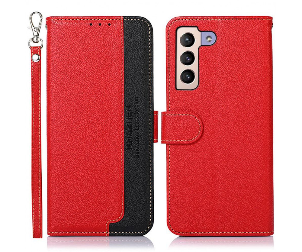 KHAZNEH RFID Block Samsung Galaxy S22+ Plånboksfodral Röd/Svart