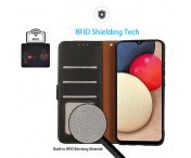 KHAZNEH RFID Block Samsung Galaxy S22 Plånboksfodral - Svart/Röd