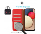 KHAZNEH RFID Block Samsung Galaxy S22+ Plånboksfodral Röd/Svart