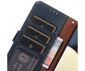 KHAZNEH RFID Block Samsung Galaxy S22 Plånboksfodral - Blå/Brun