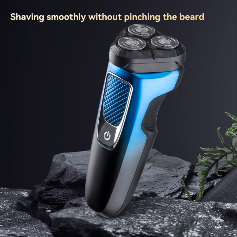 Electric Shaver Rechargeable 3 Blade Razor Grooming - Black