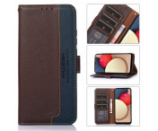 KHAZNEH RFID Block Samsung Galaxy S22 Plånboksfodral - Brun/Blå