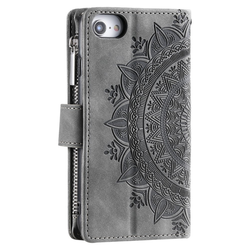 For iPhone 16e Wallet Case Cover Shell Mandala Flower Pattern