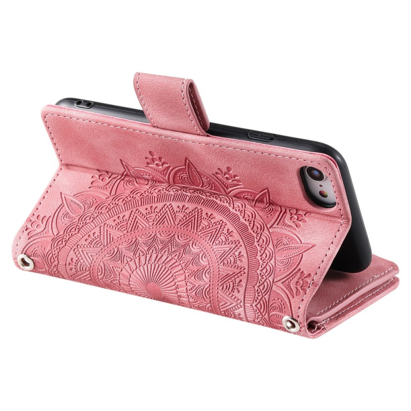 For iPhone 17e / 16e Wallet Case Cover Shell Mandala Flower Pattern