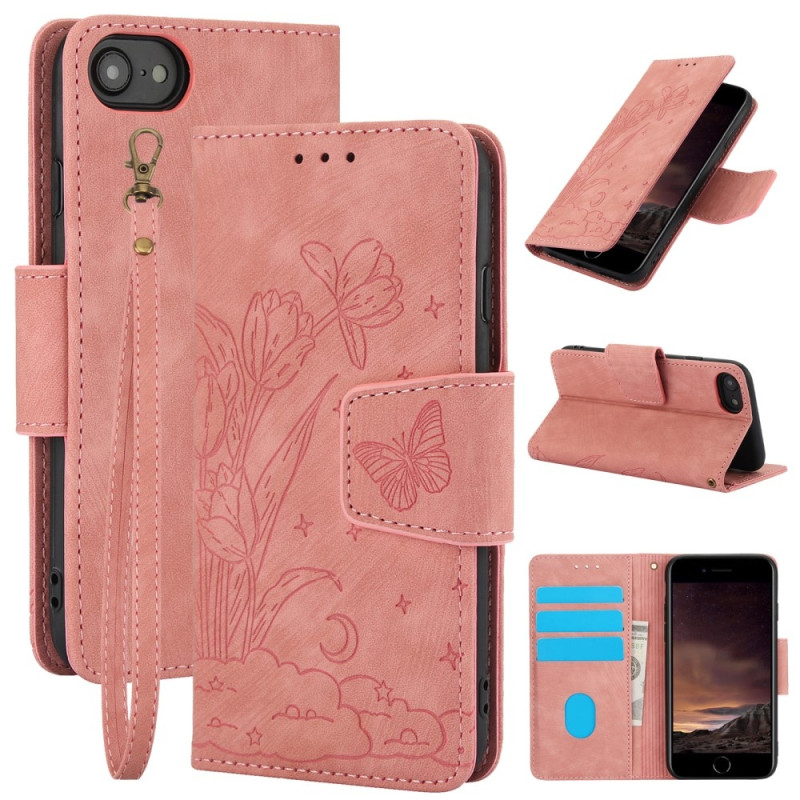 For iPhone 17e / 16e Case Butterfly Flower Anti-Scratch Phone Cover