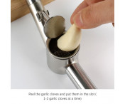 Vitlök Vitlökspress Förlängd stor 186x70x50mm Rostfritt stål