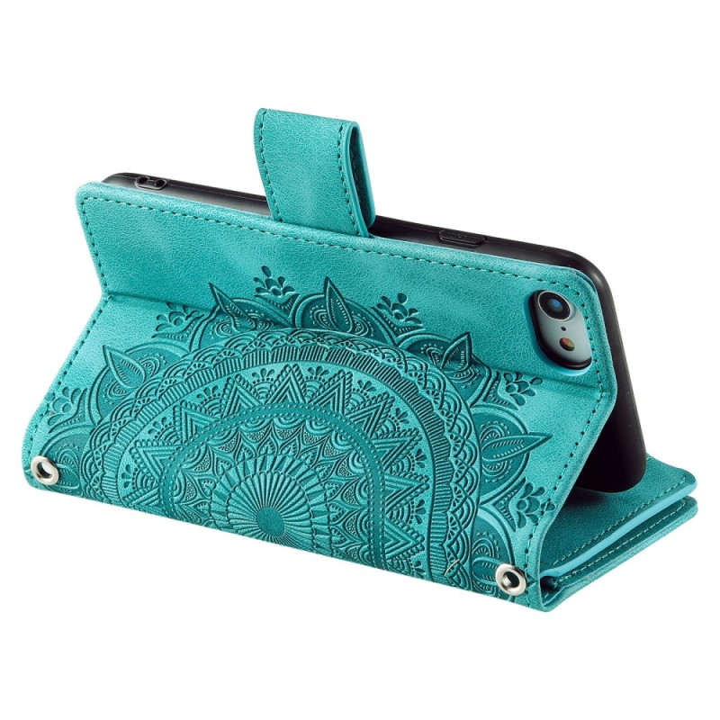For iPhone 17e / 16e Wallet Case Cover Shell Mandala Flower Pattern
