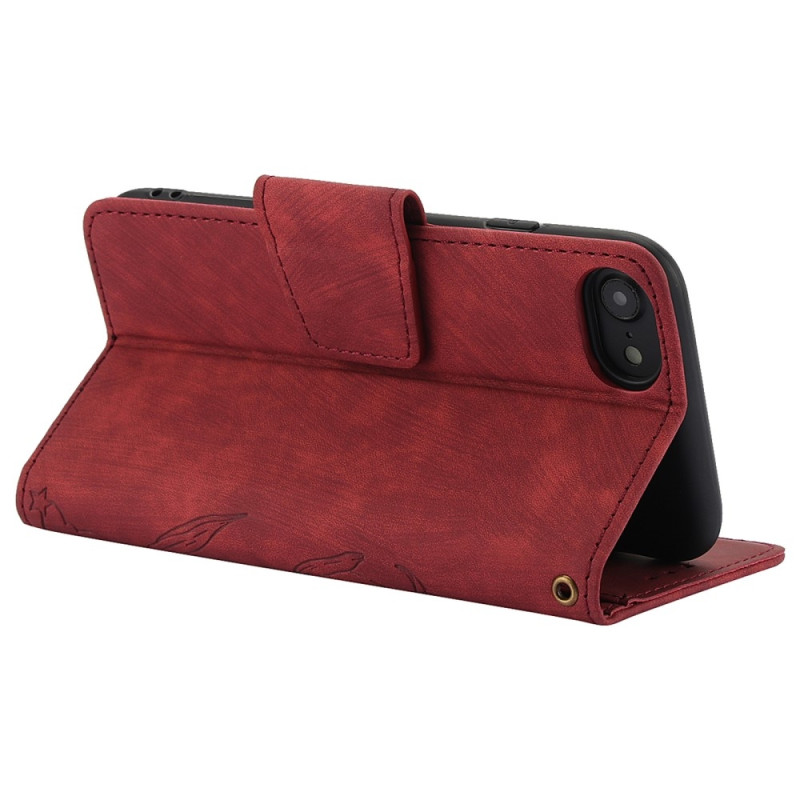 For iPhone 17e / 16e Etui Sommerfugl Blomst Ripebestandig Telefondeksel