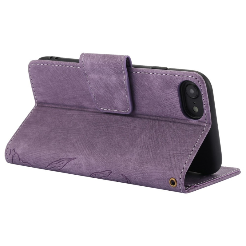 Til iPhone 16e Etui Sommerfugl Blomst Ridsefast Telefoncover