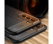 Samsung Galaxy S22 TPU skal Litchi Texture - Svart