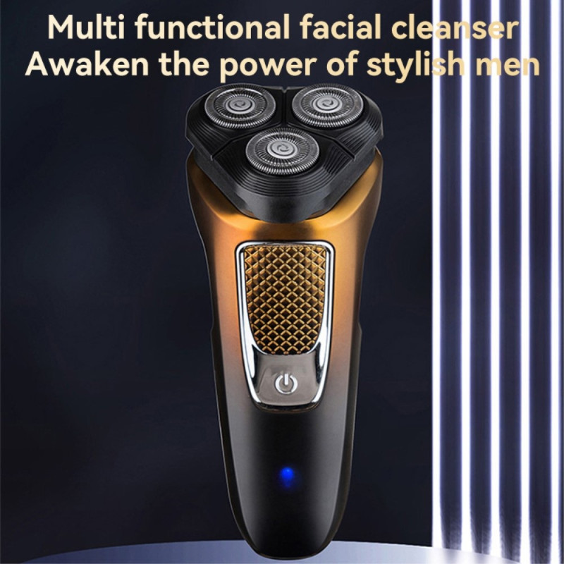 Electric Shaver Rechargeable 3 Blade Razor Grooming - Gold