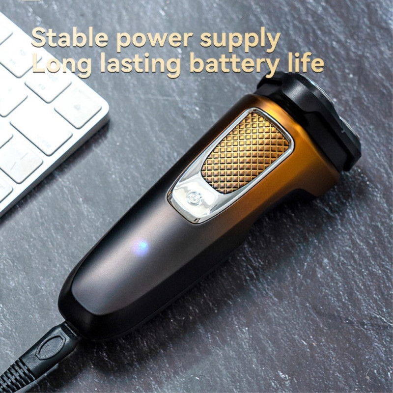 Sähköparranajokoneen ladattava 3-teräinen partakoneen hoito - kultaa