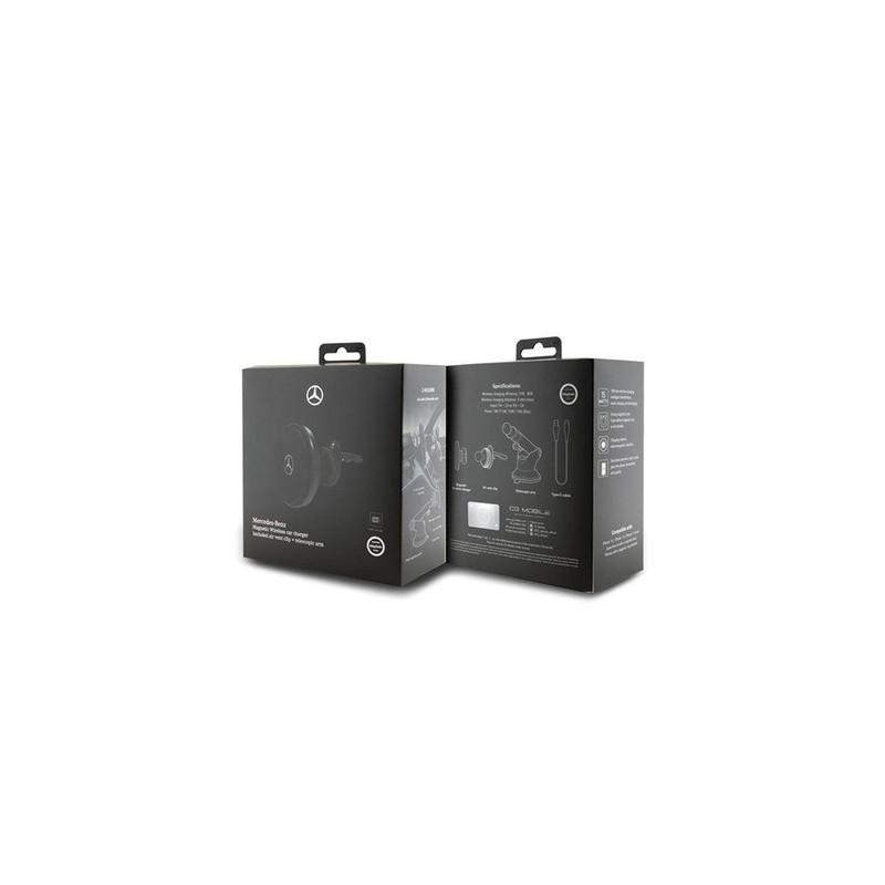 Mercedes Benz MagSafe Autoteline Kännykkäteline + Langaton lataus 15W Musta