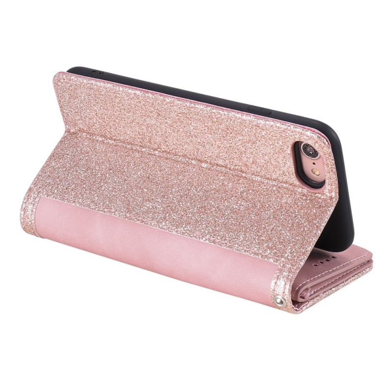 For iPhone 16e Case Zipper Pocket PU Leather Phone Cover with 9 Card Slots