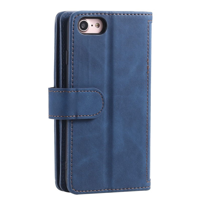 For iPhone 17e / 16e Case Zipper Pocket PU Leather Phone Cover with 9 Card Slots