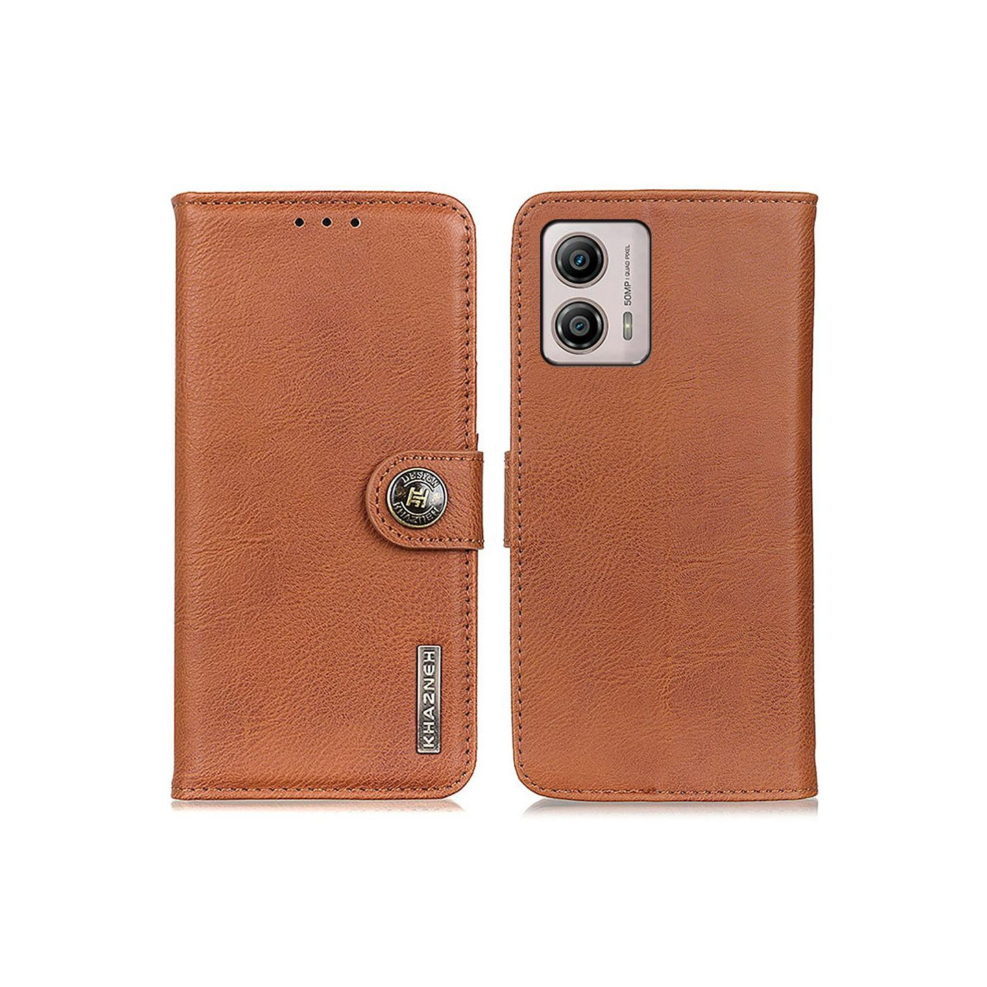KHAZNEH Motorola Moto G53 5G Lommebok - deksel - Brun