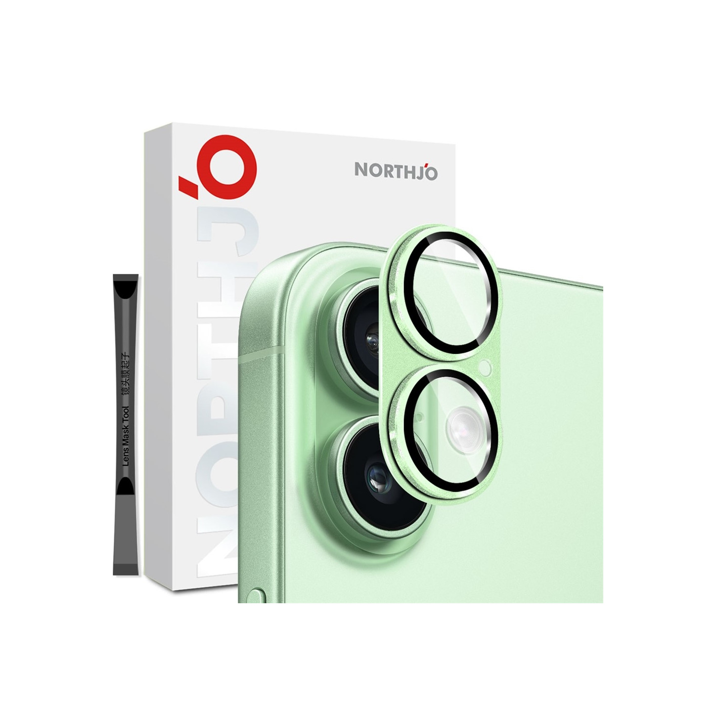 For iPhone 17 Camera Lens Protector NORTHJO Matte Metal Tempered Glass