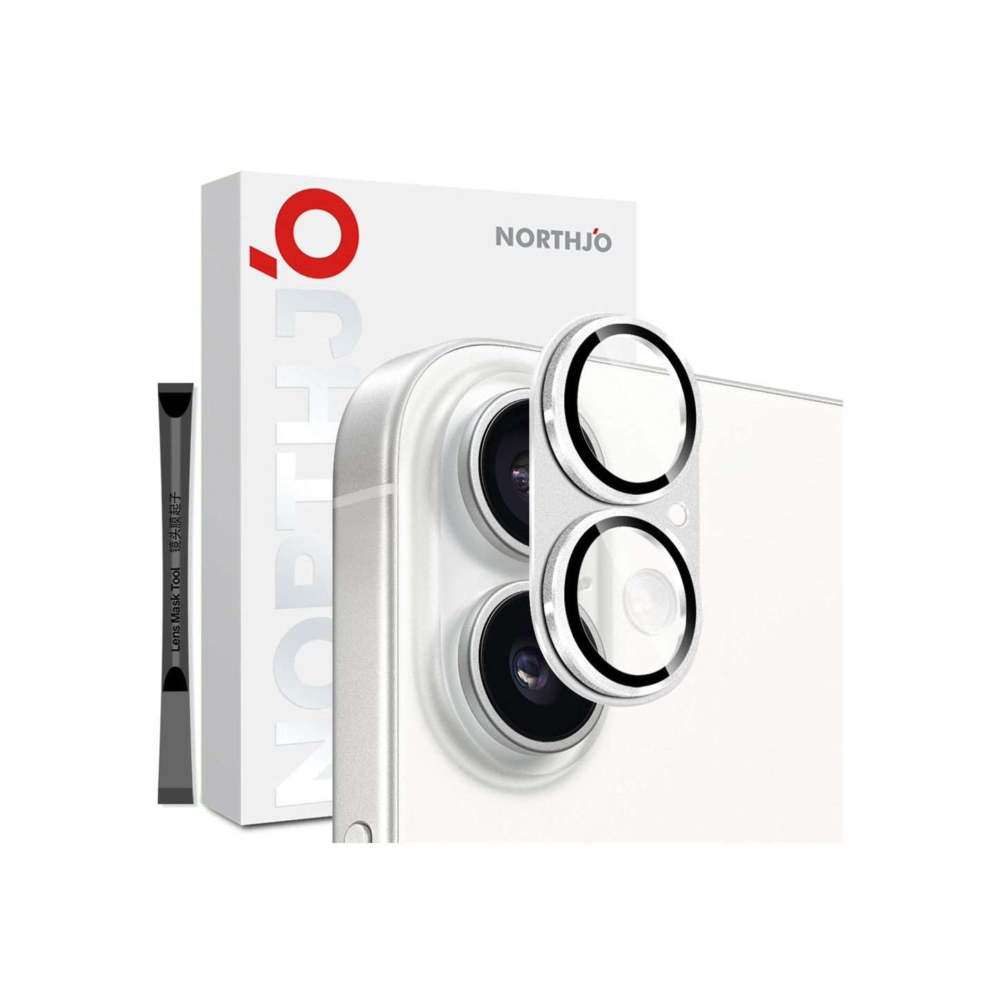 Til iPhone 17 Kameralinse Beskytter NORTHJO Mat Metal Hærdet Glas