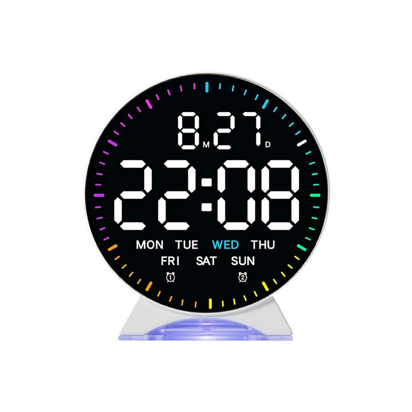 Multi Electronic Alarm Clock Jumping Seconds LED Bedside Clock Night Light