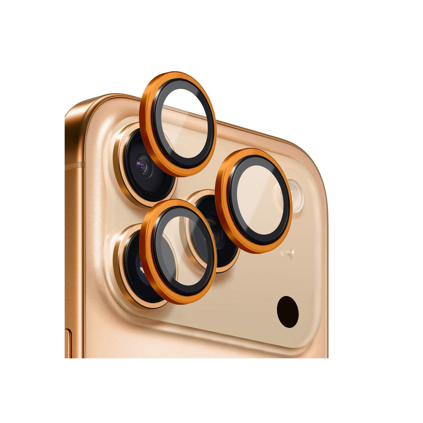 NORTHJO For iPhone 17 Pro Max / iPhone 17 Pro Camera Lens Protector Tempered Glass Metal Ring - Orange