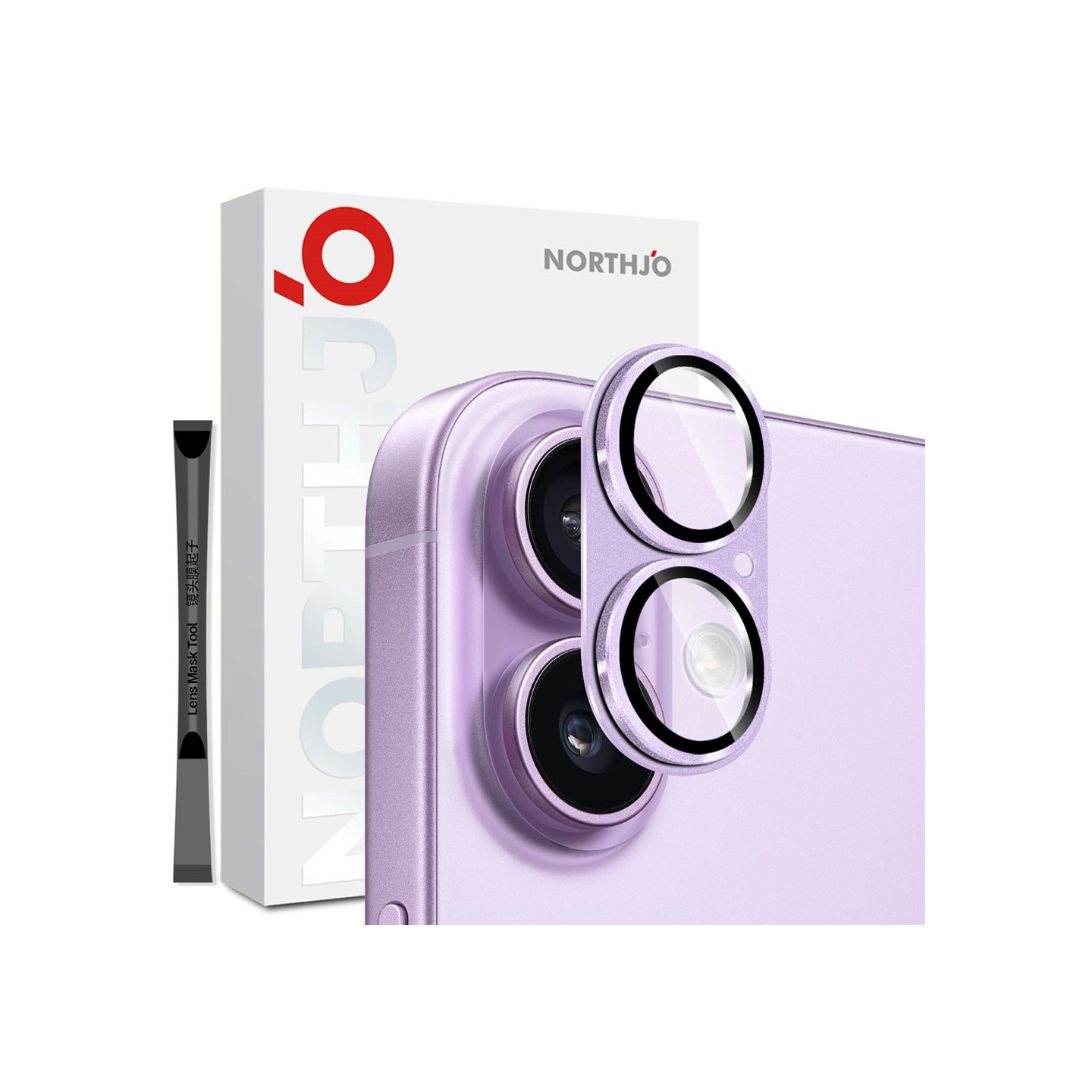 For iPhone 17 Camera Lens Protector NORTHJO Matte Metal Tempered Glass