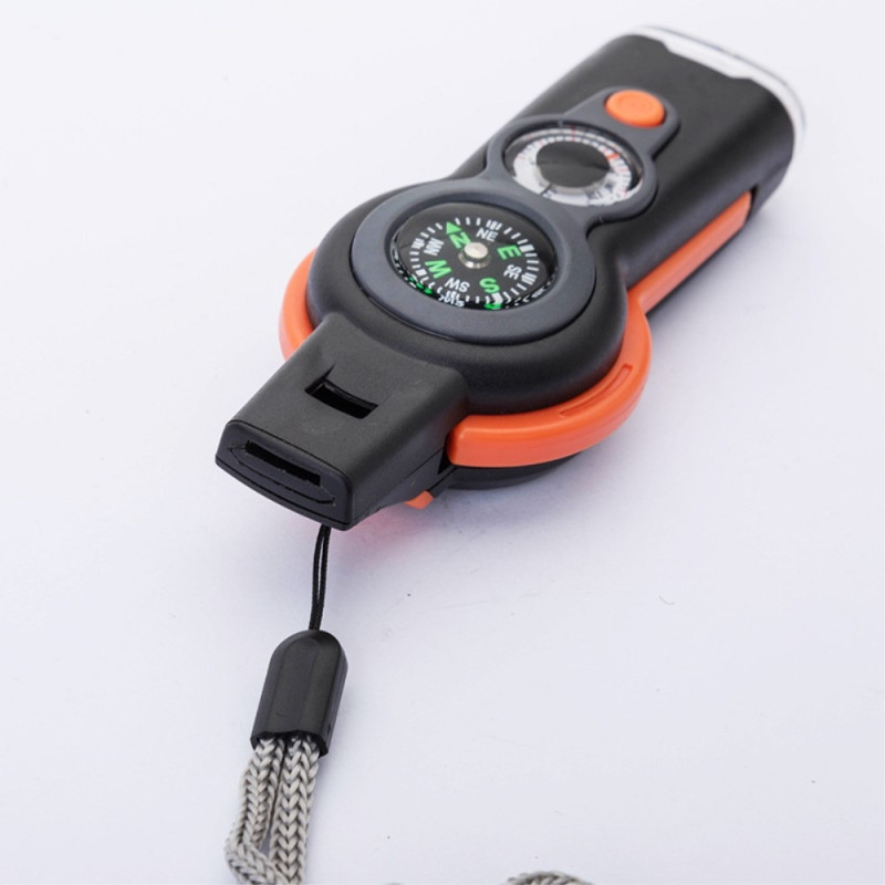 7-in-1 Whistle Survival Whistle kompassilla / LED-valolla / suurennuslasilla