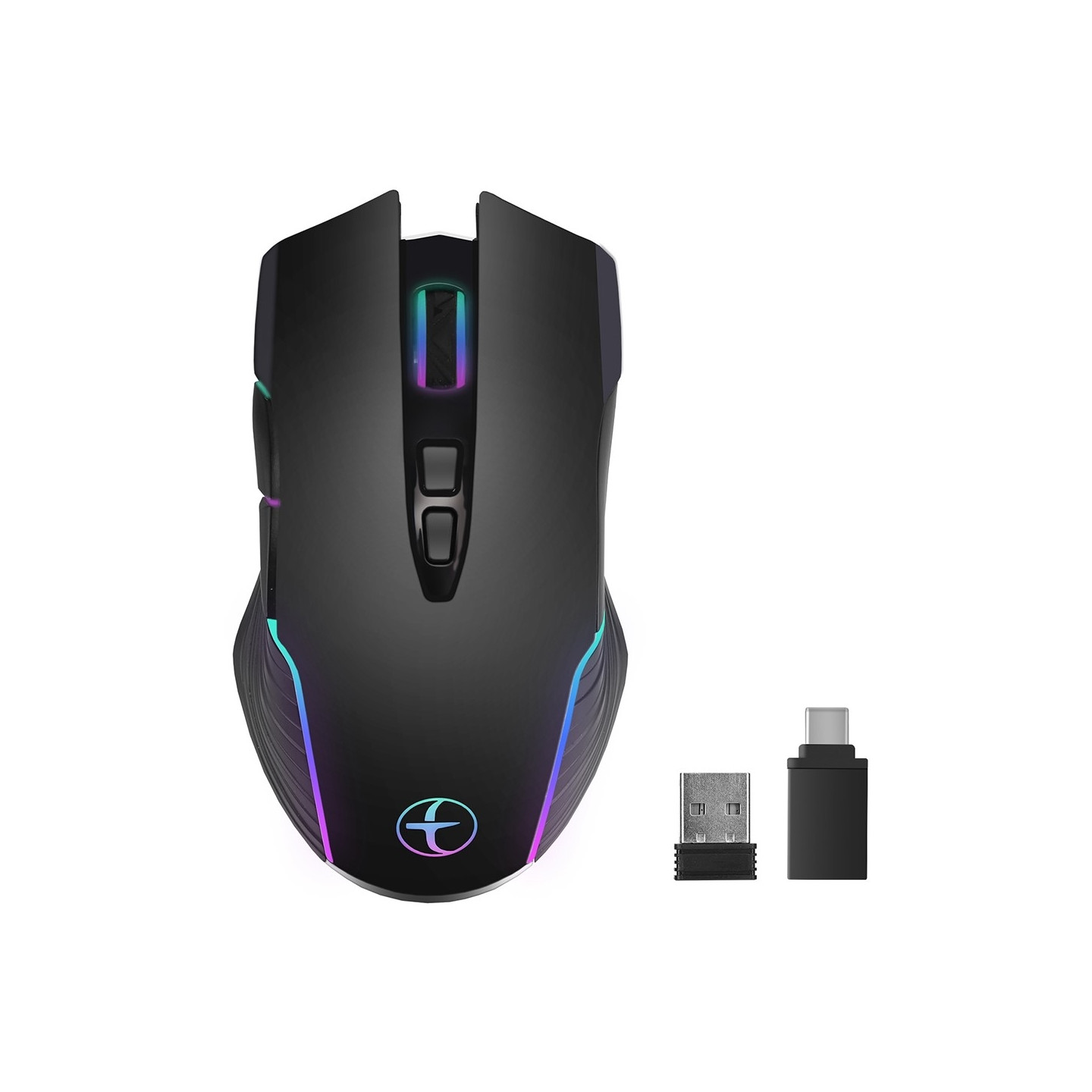 2,4G trådløs mus Jiggler trådløs 7-knappers lyseffektstøtte 800/1200/1600DPI