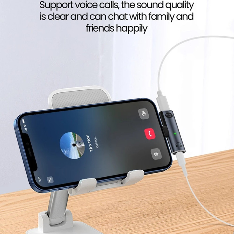 USB-C male to 3.5mm audio + USB-C PD 100W charging adapter