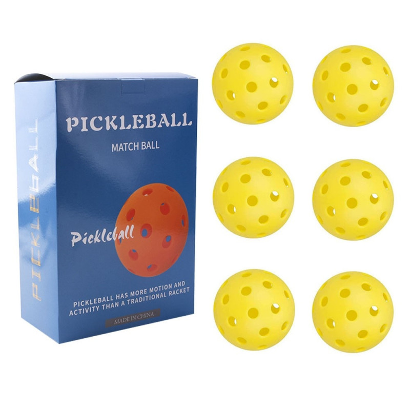 6 stk TPE Pickleball 40 huller 74mm standard størrelse Bolde